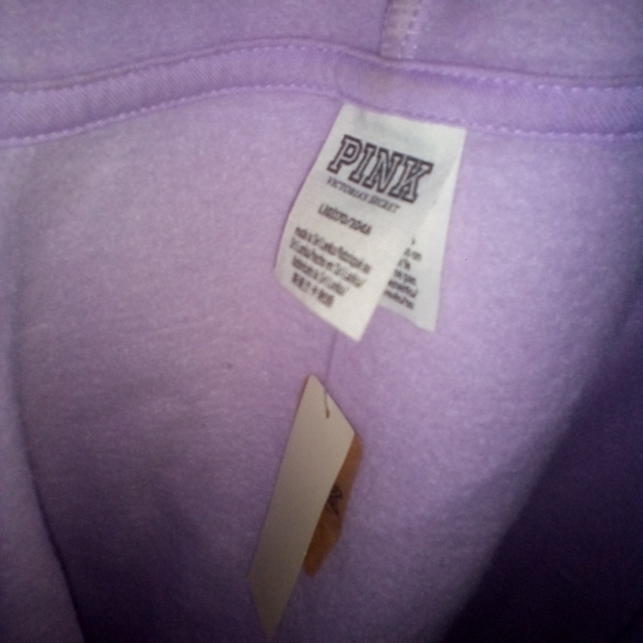 Vs pink brand new lilac zip up bling hoodie size large htf - Picture 5 of 7